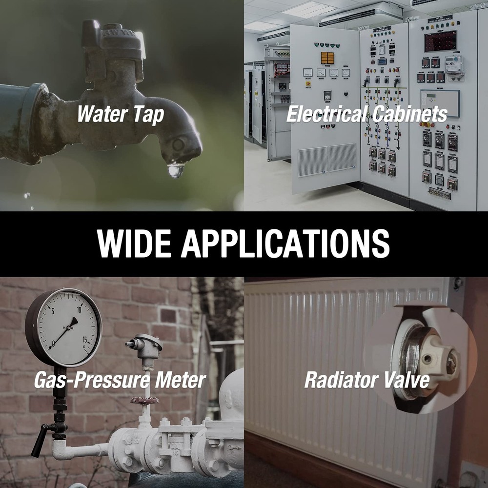 DURATECH 4 Way Sillcock Key Set, Utility Key, Multi-functional 2-Pack, Silver