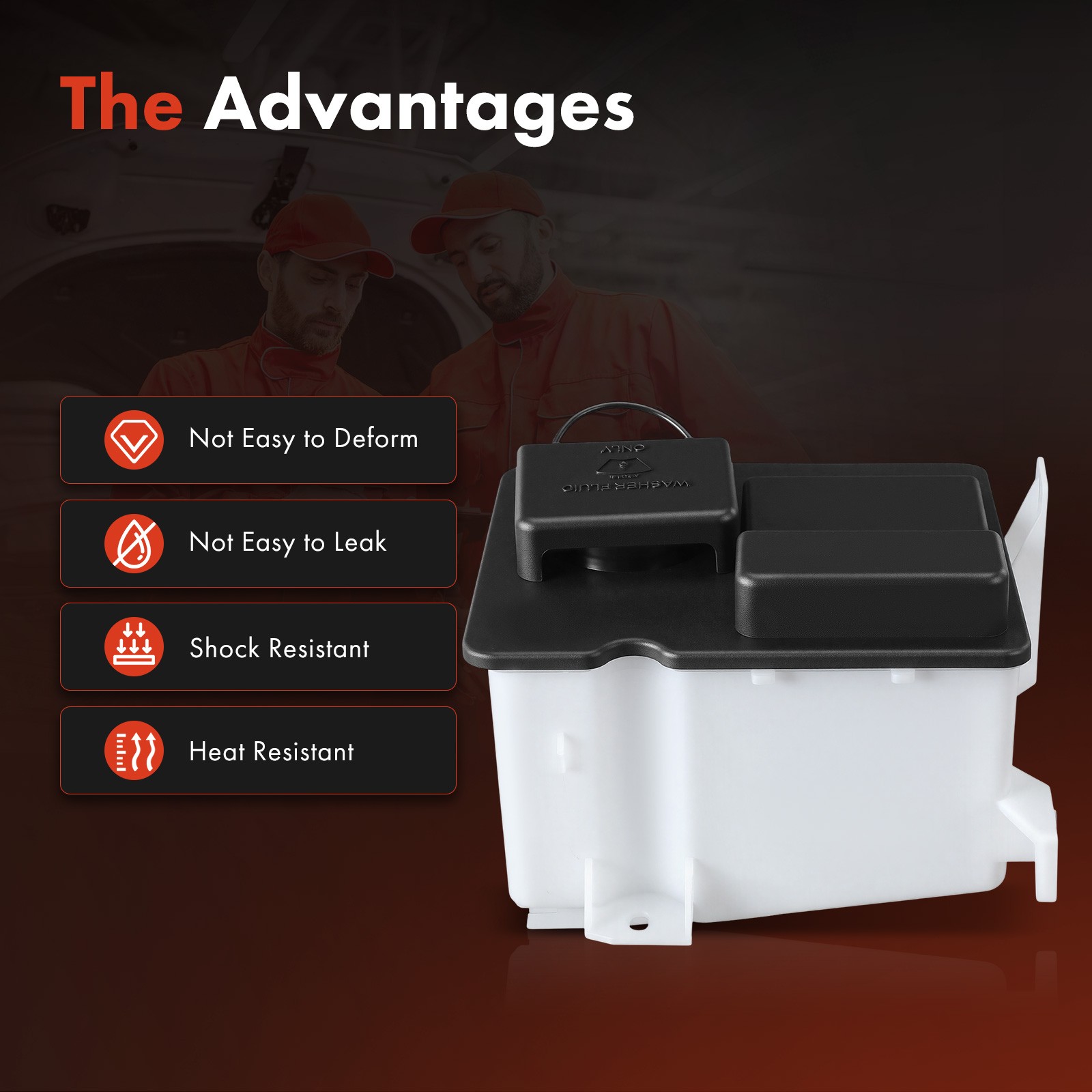 Windshield Washer Reservoir with Cap & Pump for Ford F-150 F-250 Lincoln Mark LT