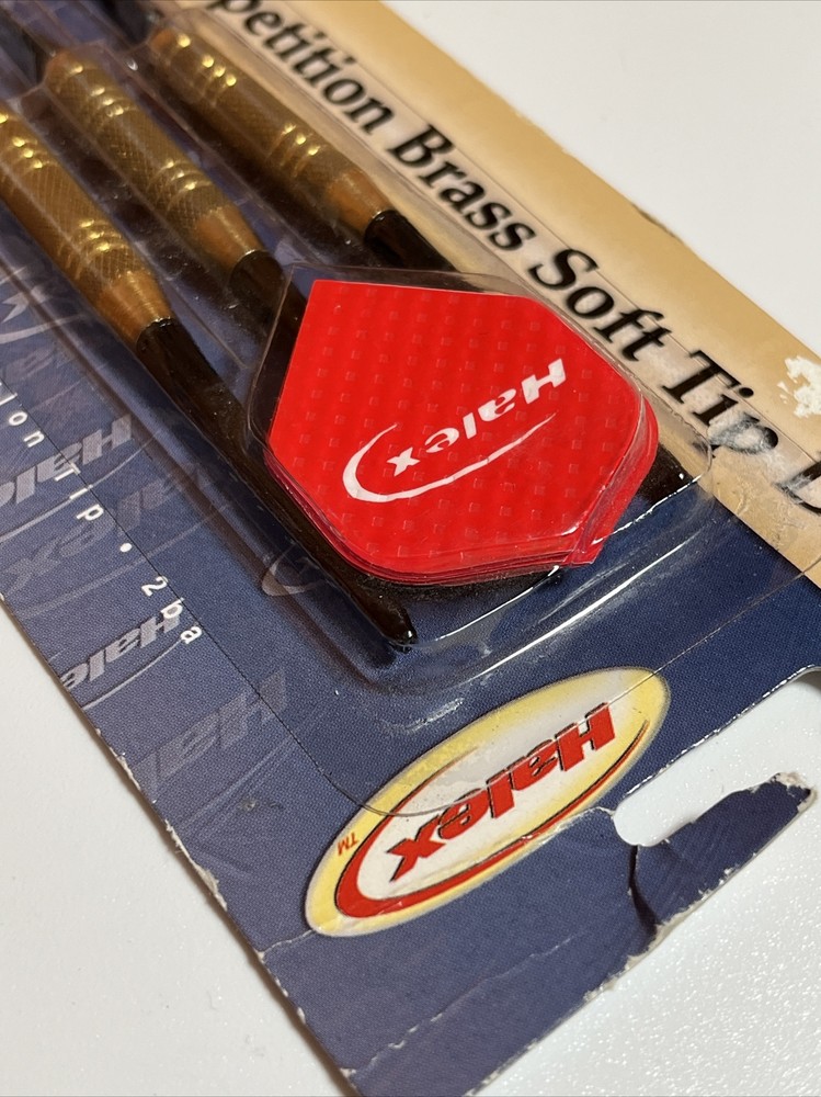 Halex Brass Soft Tip Dart Set Brass Darts Case Extra Tips Sealed