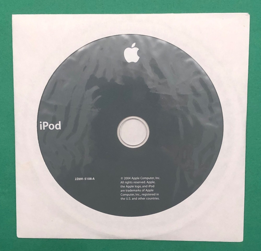 2004 Apple  iPod Music Player Software Set Up Instructional CD Disc 2Z691-5108-A
