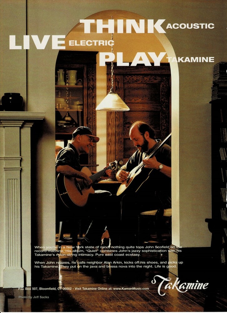 Takamine Guitars - John Scofield & Alan Arkin -  1997 Print Advertisement