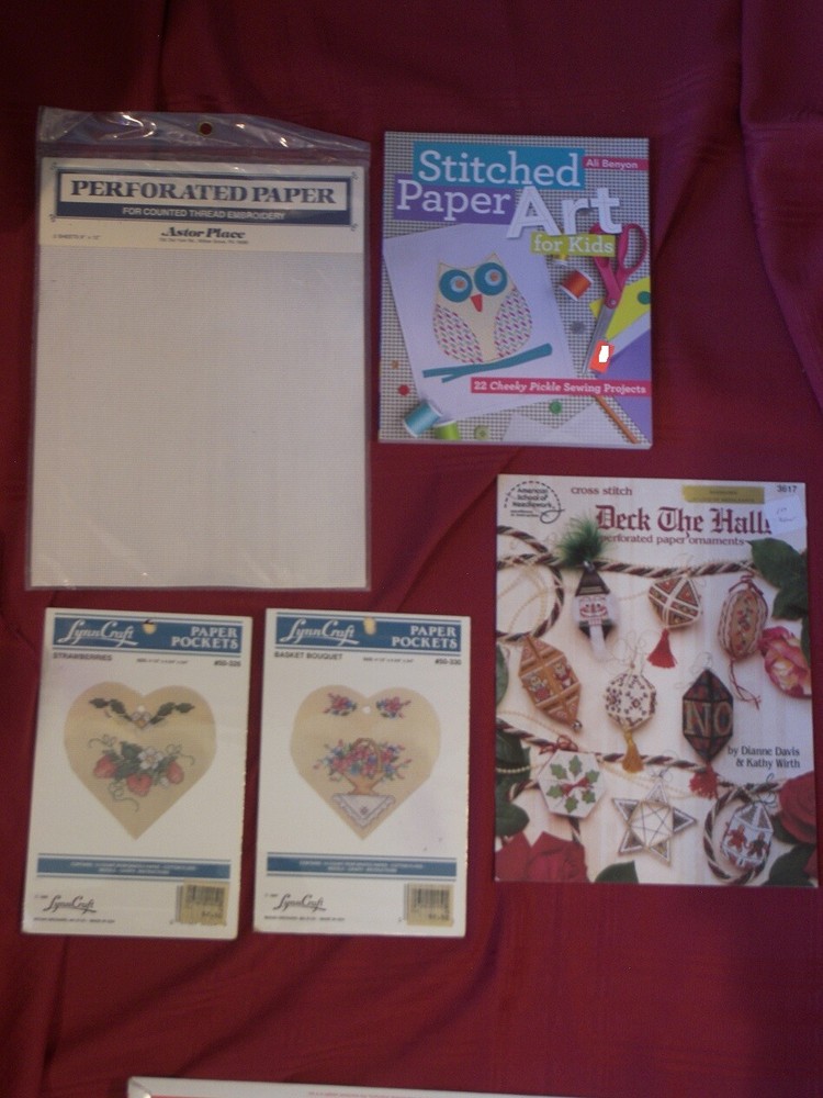 LOT NOS Cross Stitch Perforated Paper Pockets Kits Deck the Halls Ornaments