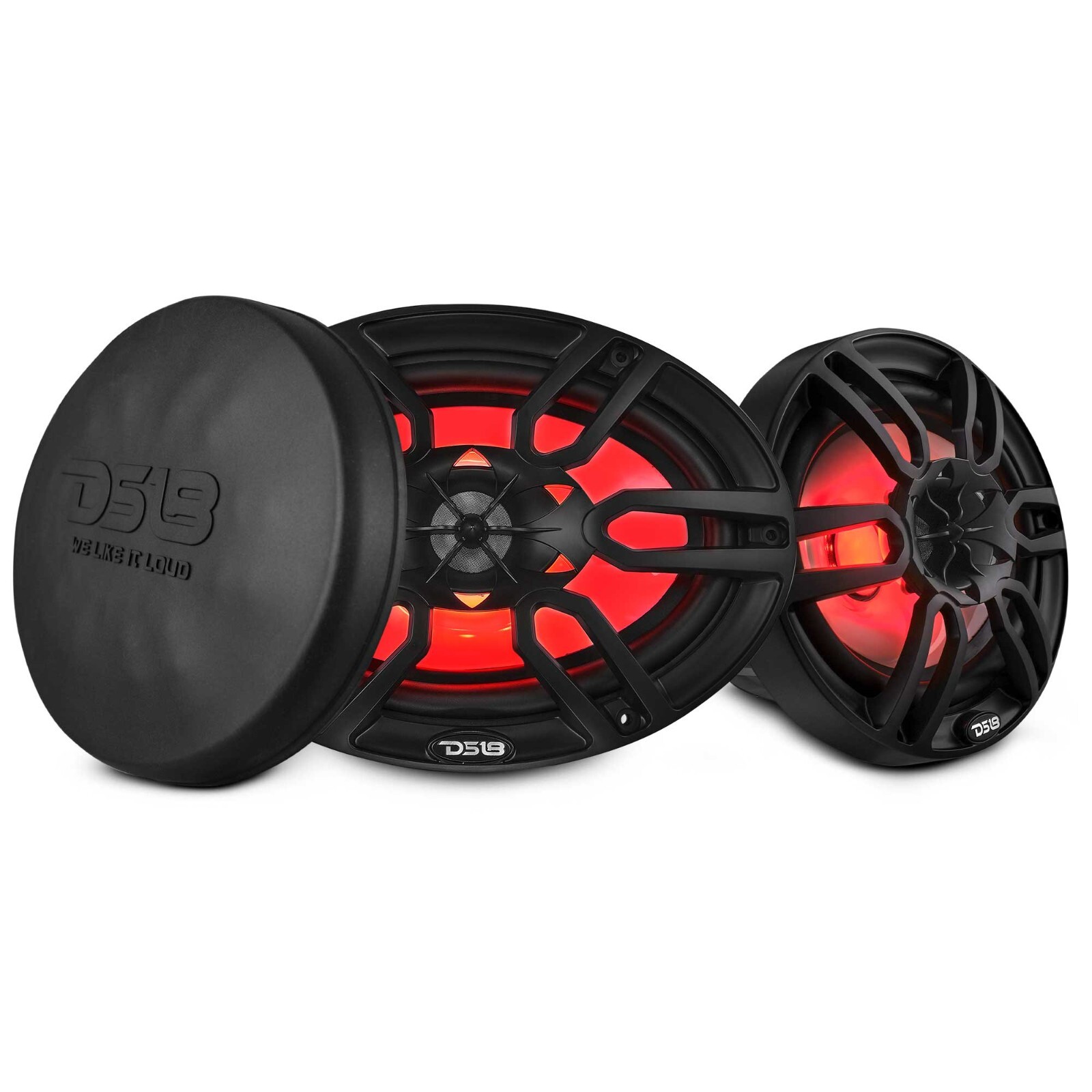 DS18 NXL-69/BK HYDRO 6X9" 2-Way Marine Speakers with RGB 375W Max 4-Ohm