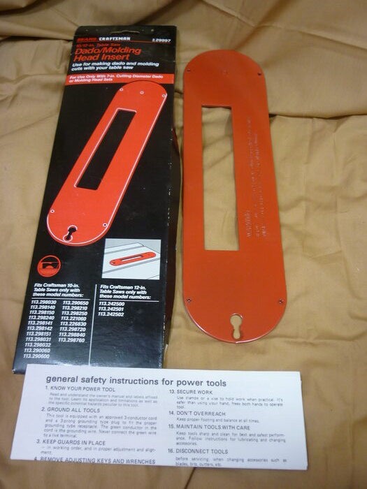 Craftsman Dado Moulding Head Insert 9-29997 26A047
