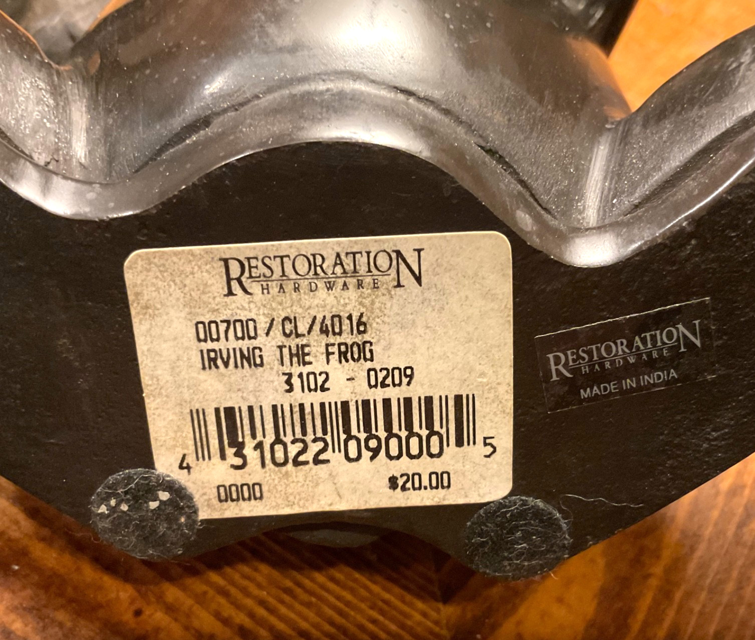 Bronze Statue Irving the Frog w/Top Hat Candle Holder-Restoration Hardware India