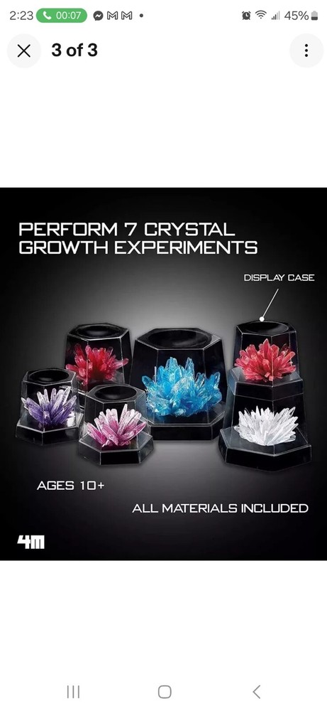 NEW Crystal Growing Science Experimental Kit 7 Crystals STEM New