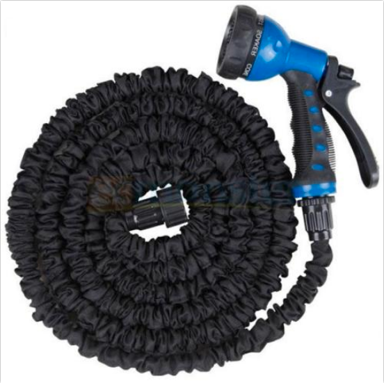 Latex 25 50 75 100 FT Expanding Flexible Garden Water Hose with Spray Nozzle