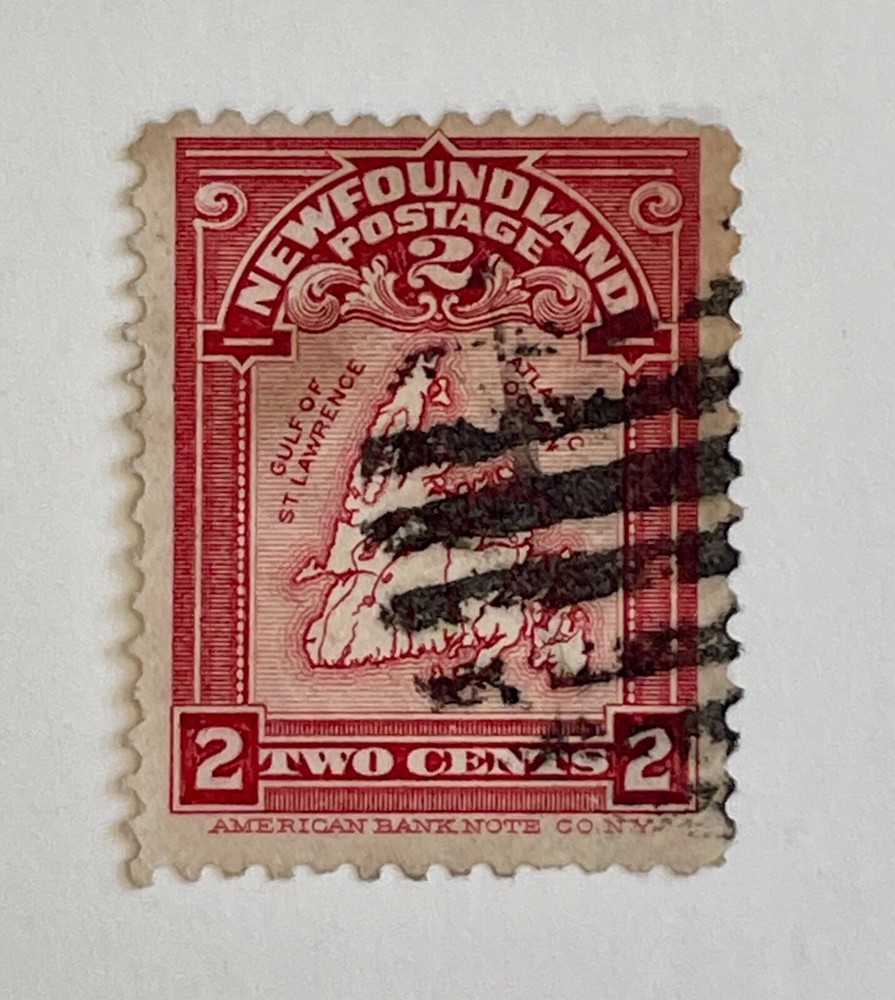 Newfoundland Scott 86 (1908) 2c Map used stamp previously hinged