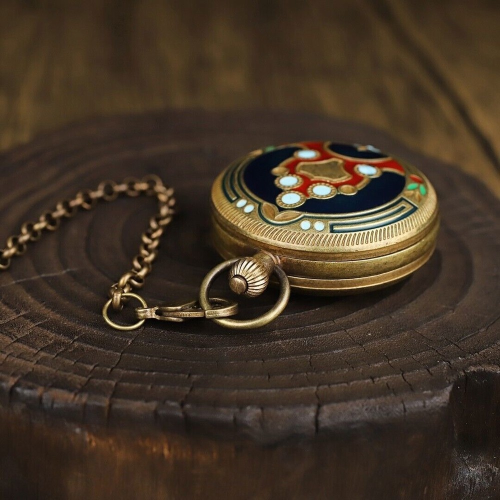 Double copper mechanical pocket watch