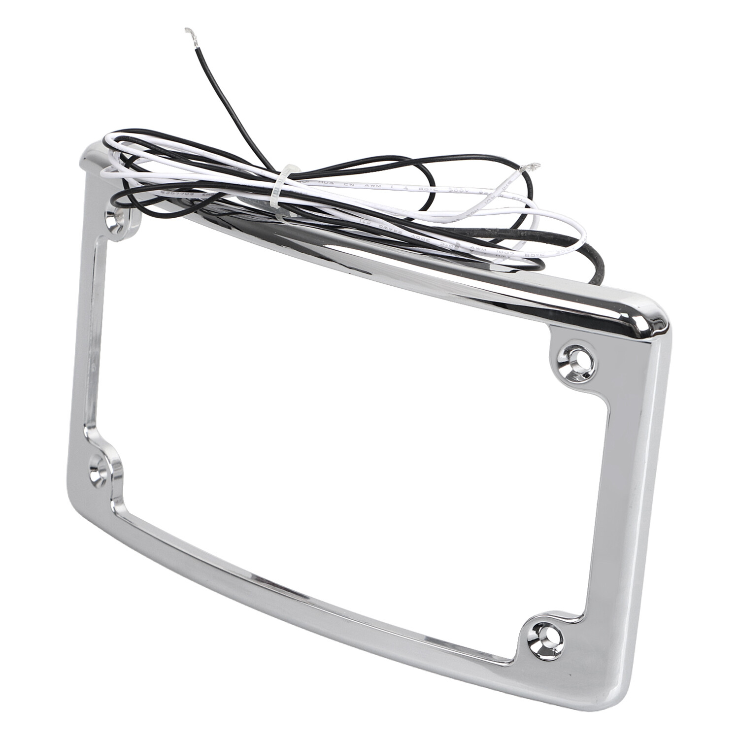 Curved License Plate Frame with LED Light For Harley Electra Road Street Glide