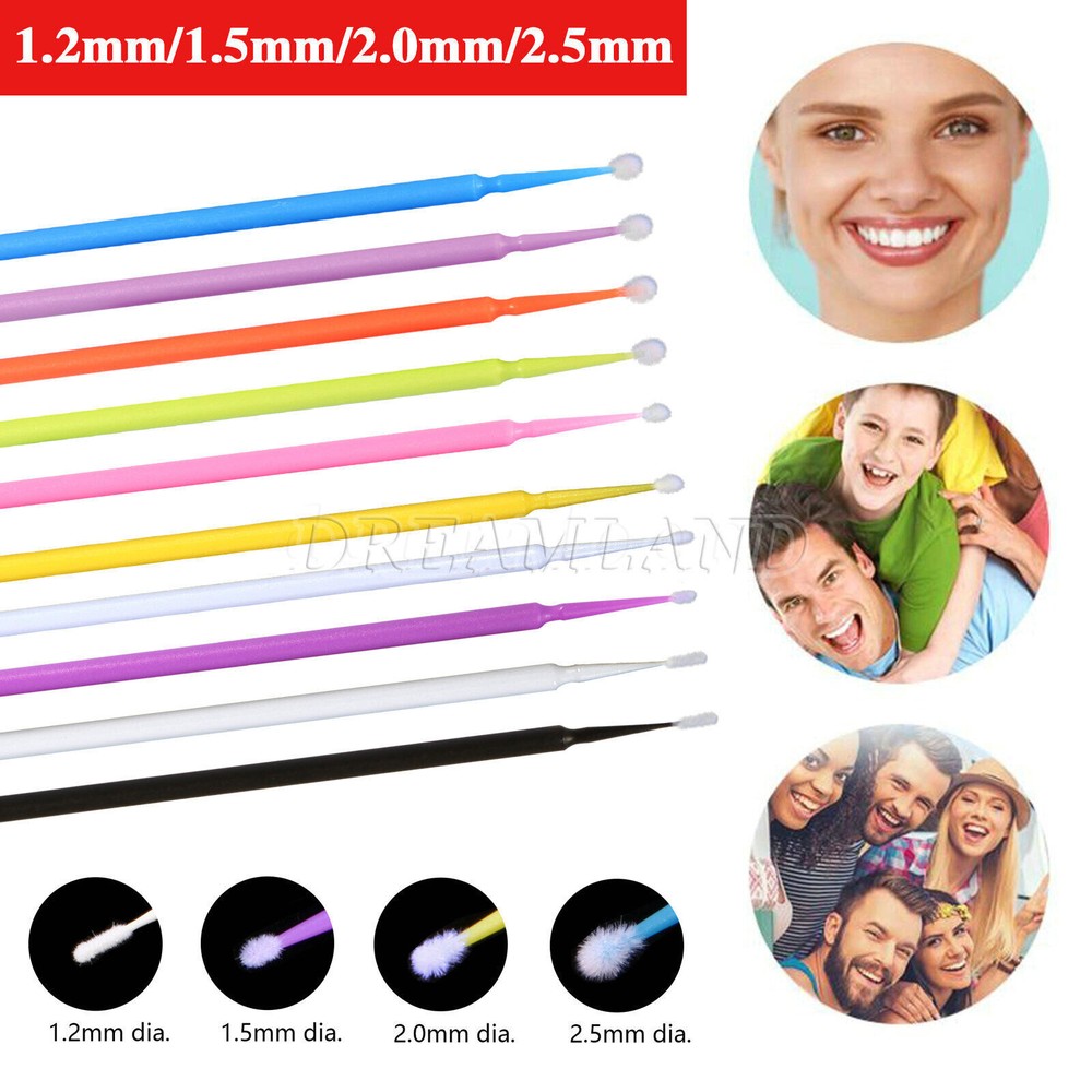 NEW Dental Microbrush Disposable Applicators Tips Micro Brush Cleaning 4Sizes