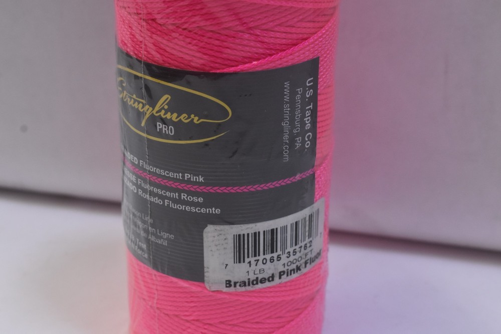 Stringliner Pro #18 Construction Roll Braided Fluorescent Pink 1000' L