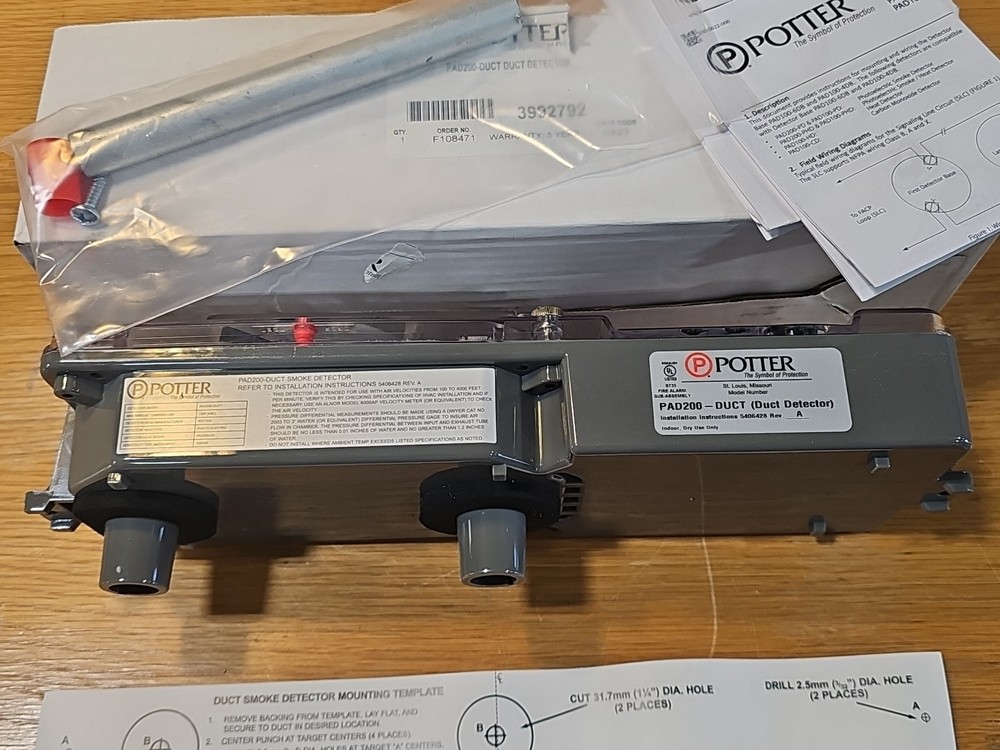 POTTER PAD 200-DUCT DUCT DETECTOR 3992792