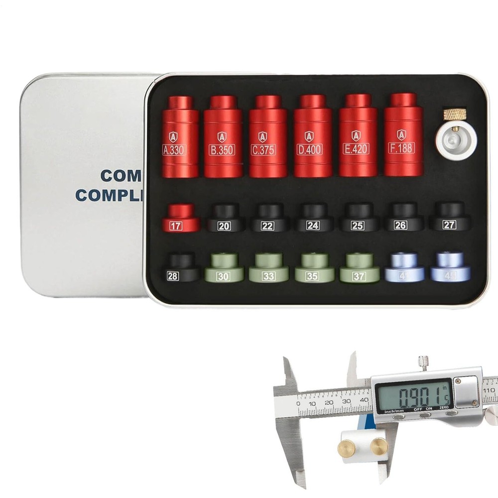Bullet Comparator Kit Headspace Gauge For Reloading With 14 Inserts Aluminum