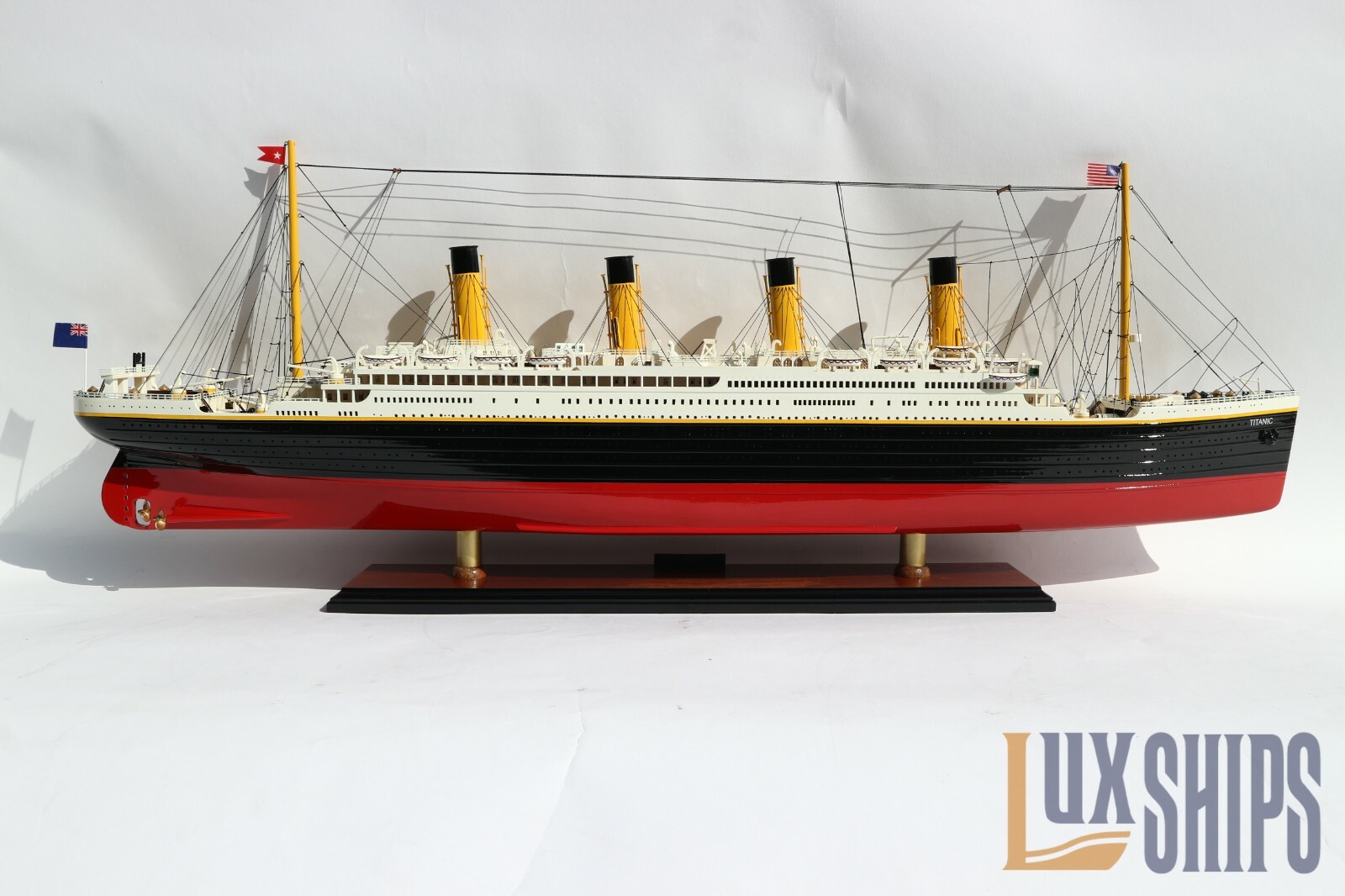 RMS Titanic Wooden Ship Model With Lights - RMS Titanic Model Ship