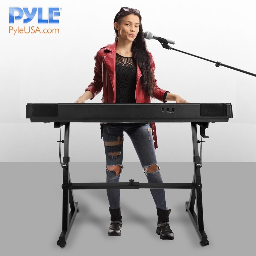 Pyle Safe & Reliable Keyboard Stand Wheels Quick & Convenient Anti-Slip Z-Design