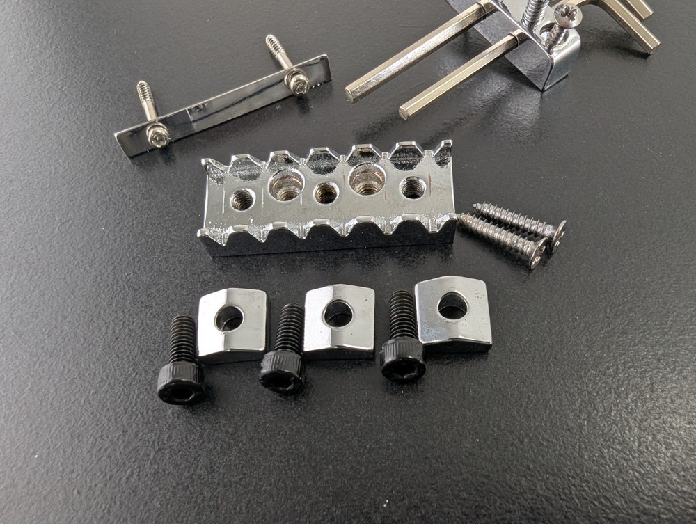 Licensed Floyd Rose WR3 Locking Nut & String Retainer & Wrench Chrome 43mm