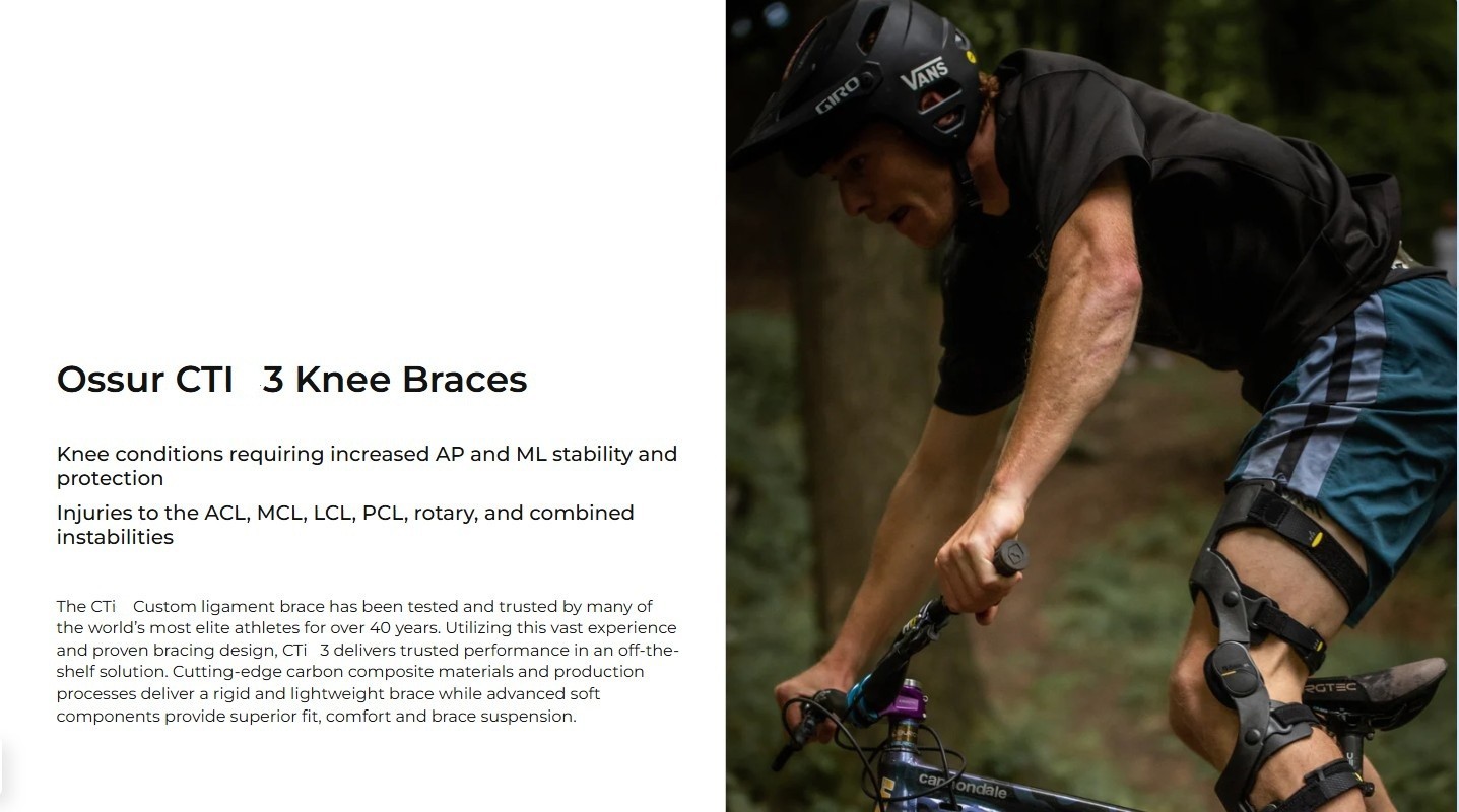 Ossur CTI3 Knee Brace for ACL, MCL, LCL, PCL or Instabilities - 33% OFF MSRP
