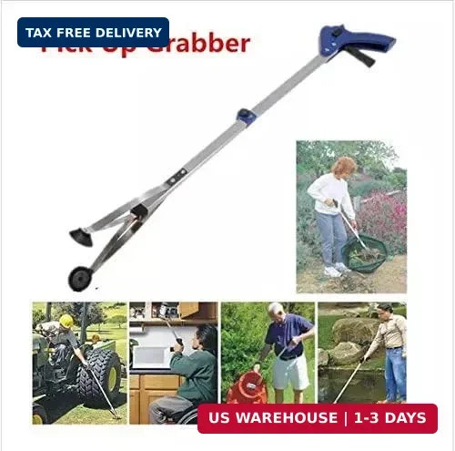 [New Version] 2 Pack Foldable Reacher Grabber Tool, Long 32" Foldable Extender G