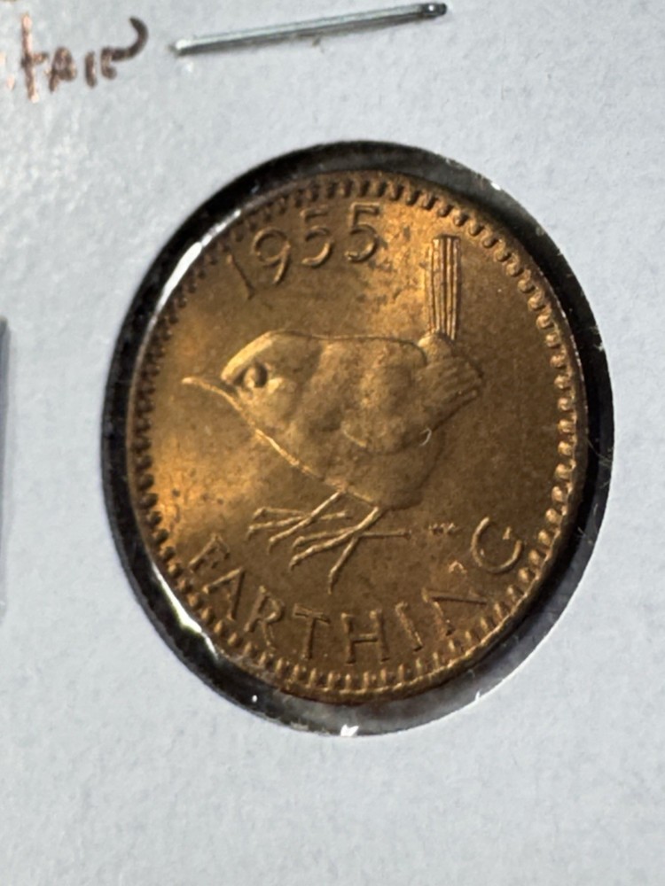 1955 Great Britain Farthing Bronze Coin
