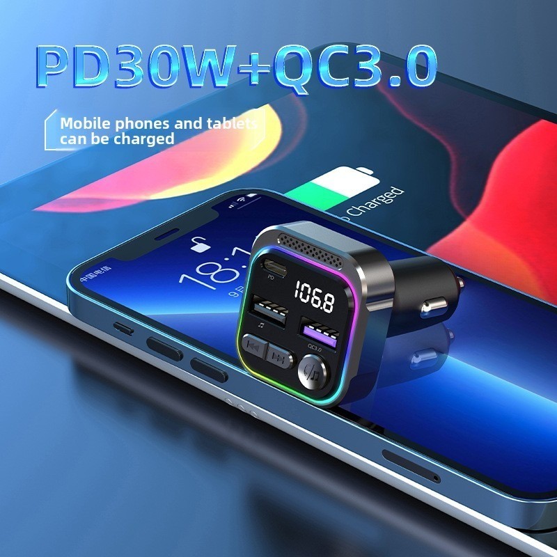 Aluminum Alloy Car Bluetooth MP3 Player FM Transmitter PD Fast Charging