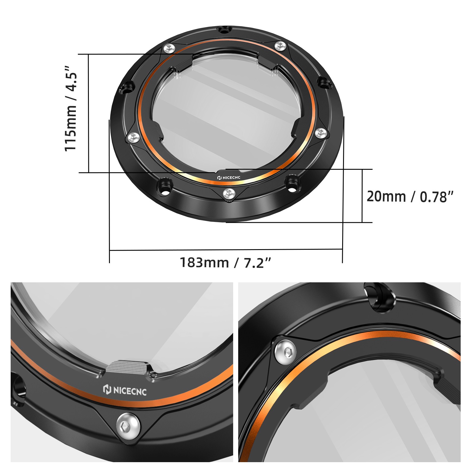 1x Clear Clutch Cover Derby Pretector For Harley Dyna Switchback FLD 2012-2013