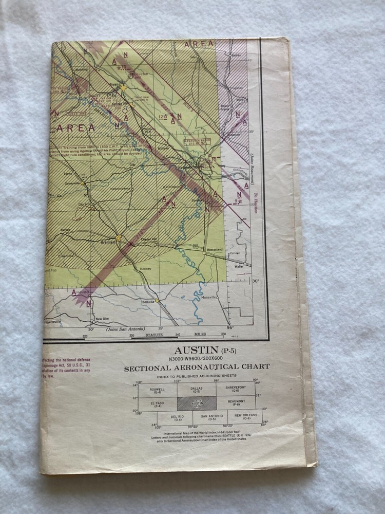 1944 -45 WWII Sectional Aeronautical Chart Pilot Map Assorted Cities