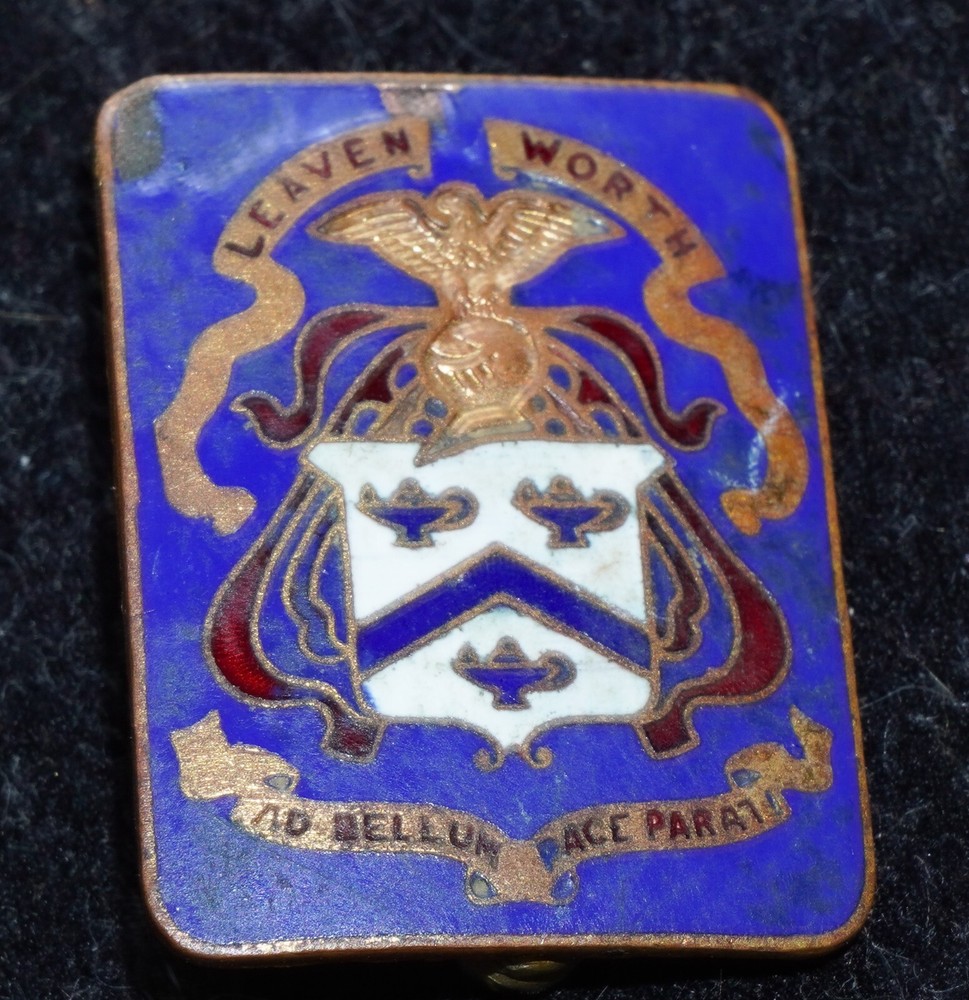 U.S. Army Command Fort Leavenworth College Enamel Pin With Crest and Eagle