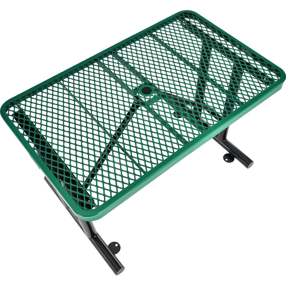 4' Rectangular Expanded Metal Outdoor Table Green