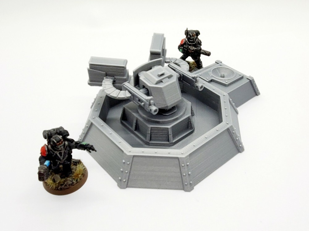 3d Printed Terrain for Tabletop Gaming Heavy Gun Turret.