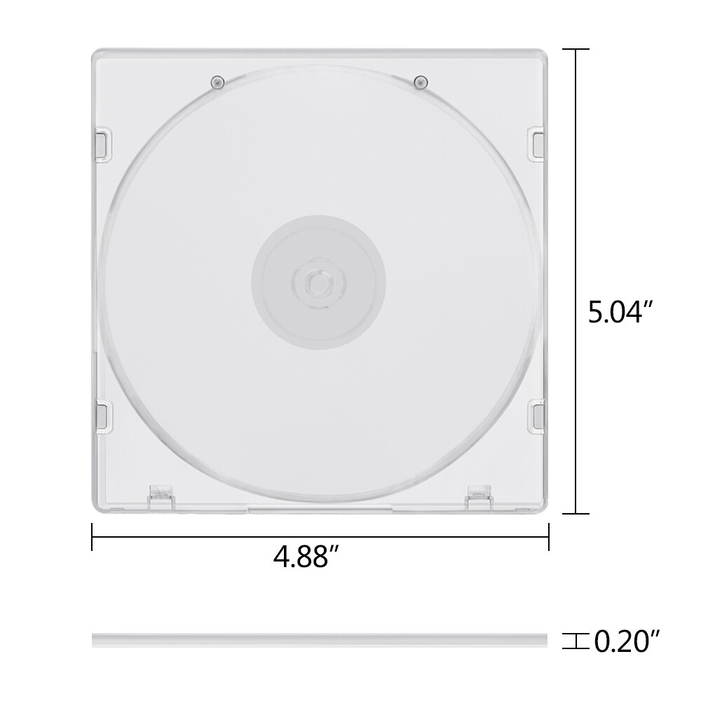 10 Pack 5.2mm CD Case Slim Single Super Clear PP Plastic DVD Disc Storage Cover