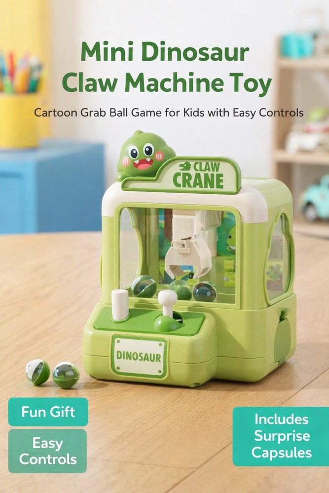 Dinosaur Mini Claw Machine Cartoon Crab Ball Machine With Easy Controls 10-11cm