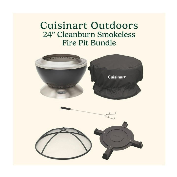 Cuisinart Smokeless Fire Pit Bundle, 24"