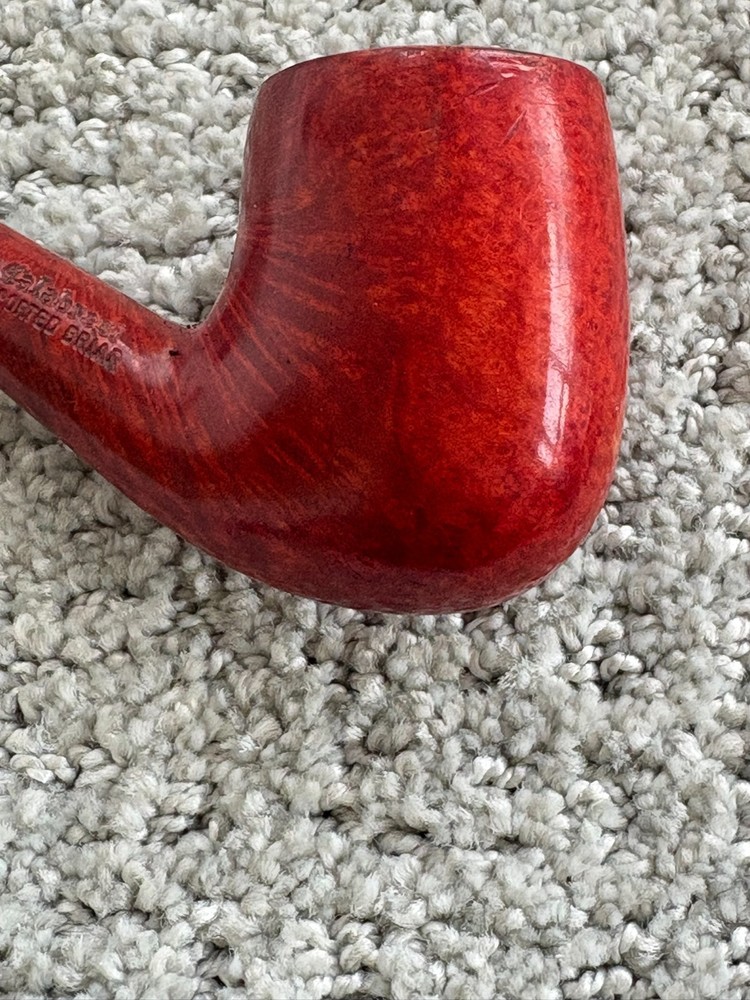 THOMAS CHRISTIANO CALABRESI HAND TOOLED BENT BILLIARD BRIAR PIPE