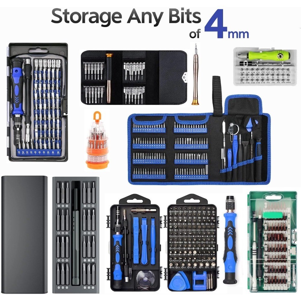 Screwdriver Bits Organizer 4 Pack Reusable Storage Box Case Holder for 4mm Hex