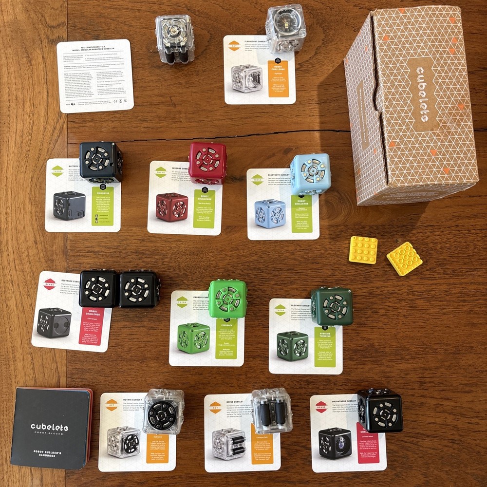 Lot of 10 Working Modular Robotics Cubelets + 2 Nonfunctional Cubelets