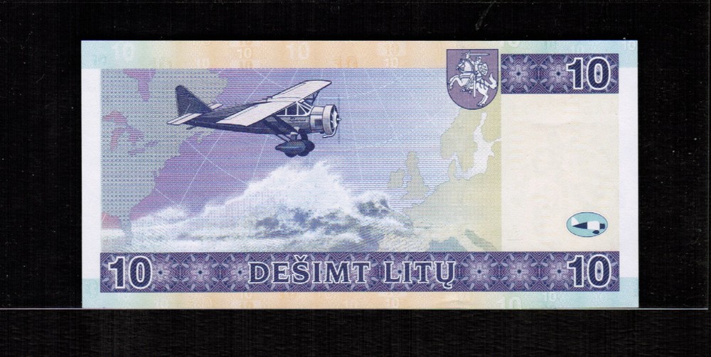 Lithuania 10 LITU 2001 Prefix AA Nice Gem UNC