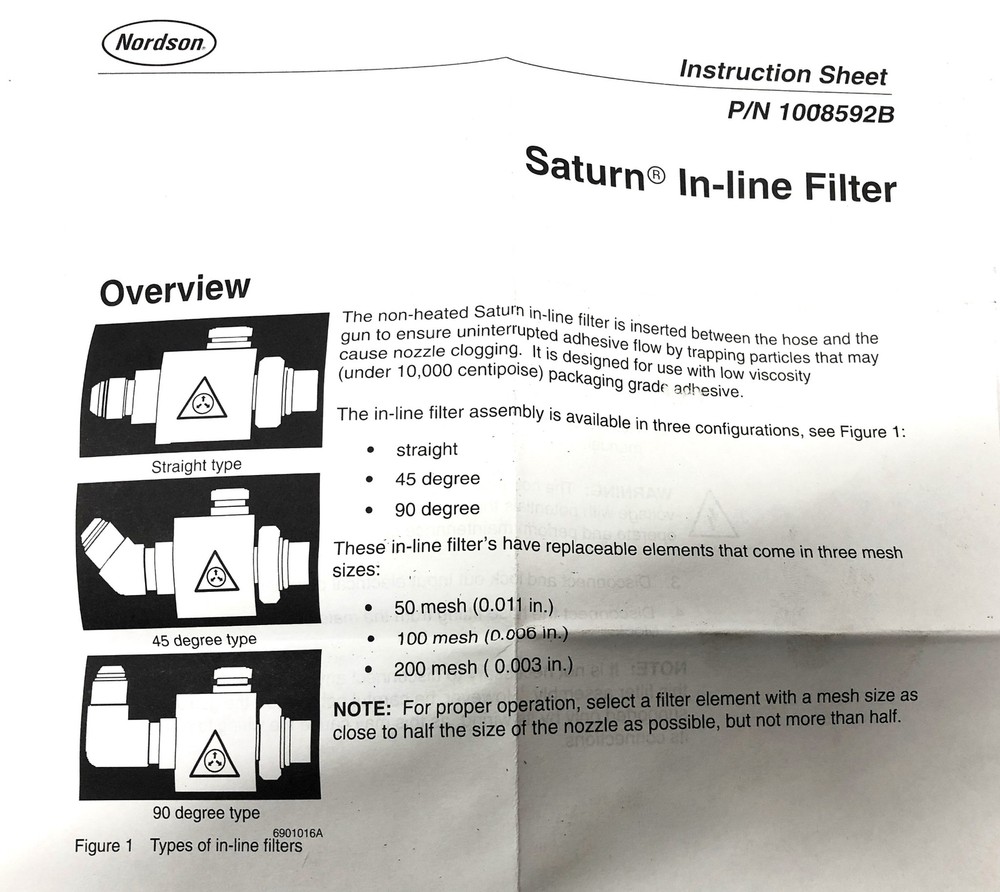 Nordson In-Line Filter 1008592B NOS