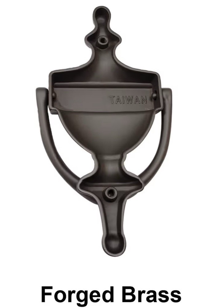 QCAA Solid Brass Door Knocker, 7", Venetian Bronze Finish. 1 Pack. New