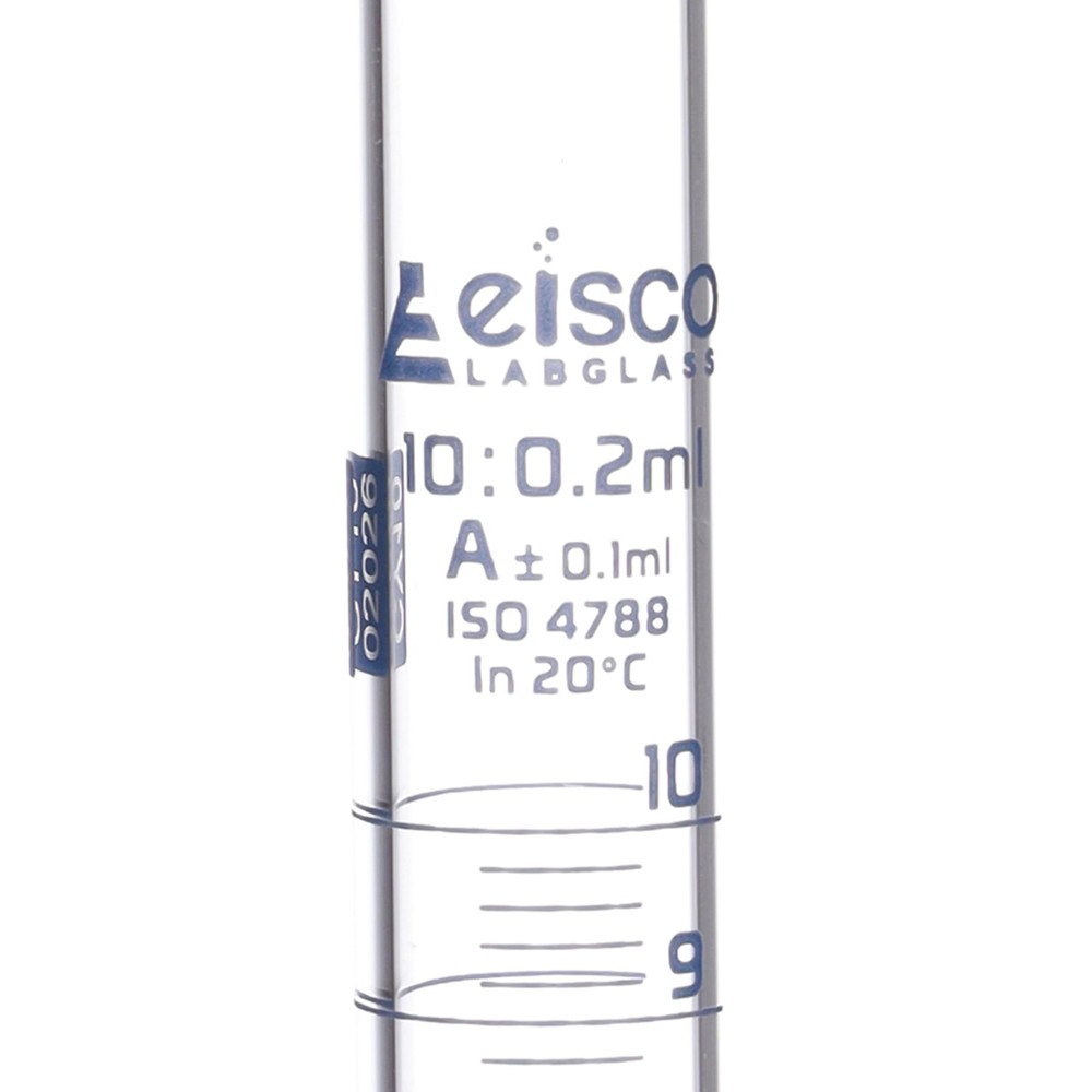 Graduated Cylinder, 10ml - Class A Tolerance ±0.10ml - Hexagonal Base - 10mL