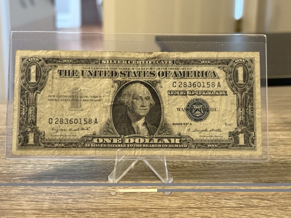 $1 Silver Certificate Error Note Banknote C28360158A Cutout Portrait