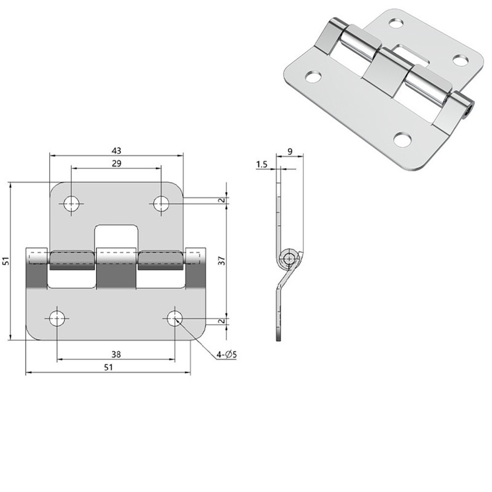 Hook Off Hinge Detachable Hinges Versatile Application About 56*56*30.5*43.5 Mm