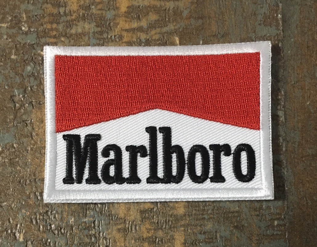 MARLBORO Cigarettes Racing Team Smoking Tobacco 3" Retro Logo Iron-On Patch