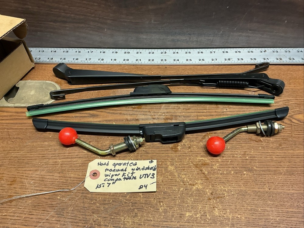 Wipers 15.7” UTV Hand Operated Manual Windshield Wiper Kit Compatible With UTV 3