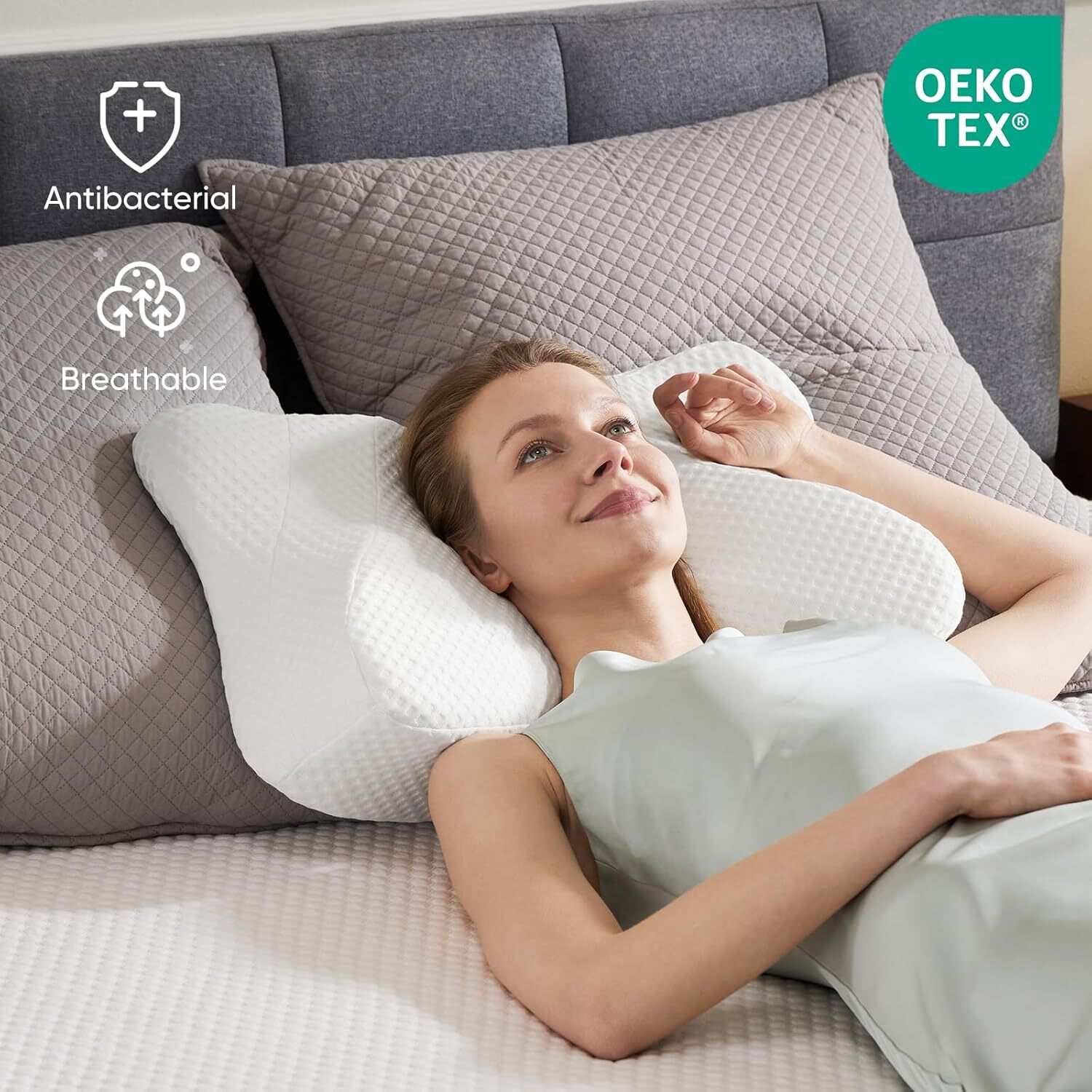 Contour Neck Pillow Neck Relief Ergonomic Cervical Pillow Memory Foam Bed Pillow