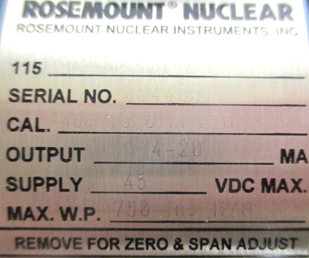 ROSEMOUNT NUCLEAR TRANSMITTER , 1152GP5N22T1905PM , SURPLUS