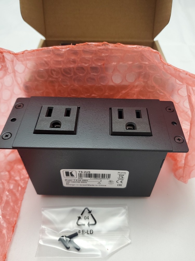 KRAMER TS-2US TBUS Dual Power Socket Assembly ~ USA Plug ~ New