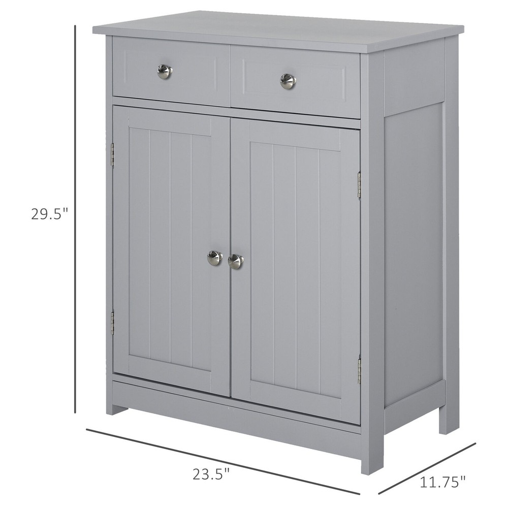 Bathroom Floor Cabinet Storage Organizer Kitchen Cupboard with Adjustable Shelf