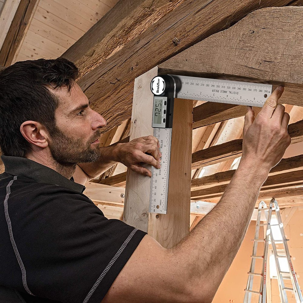 Digital Angle Finder Protractor, Digital Protractor 7inch/200mm Stainless Ste...