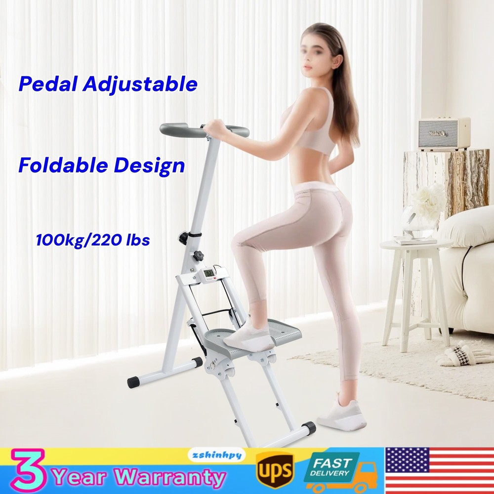 Foldable Stair Stepper Machine-Adjustable Vertical Climber For Full Body Workout